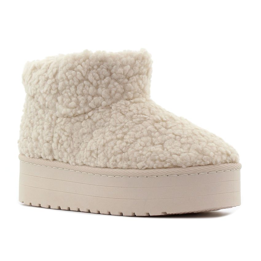 Yolera - Lina bézs női bokacsizma