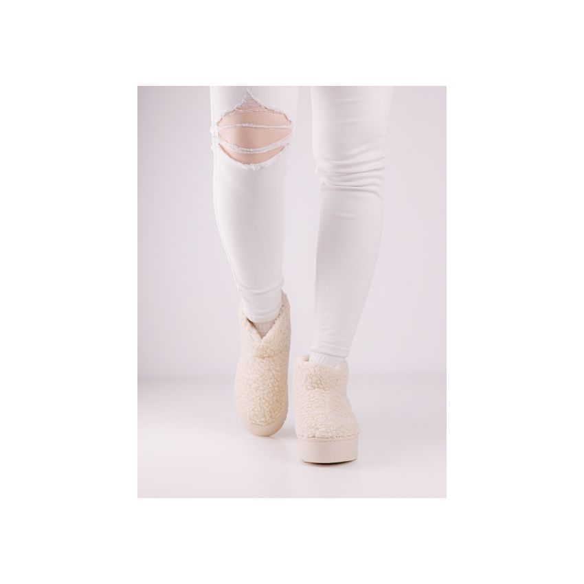 Yolera - Lina bézs női bokacsizma