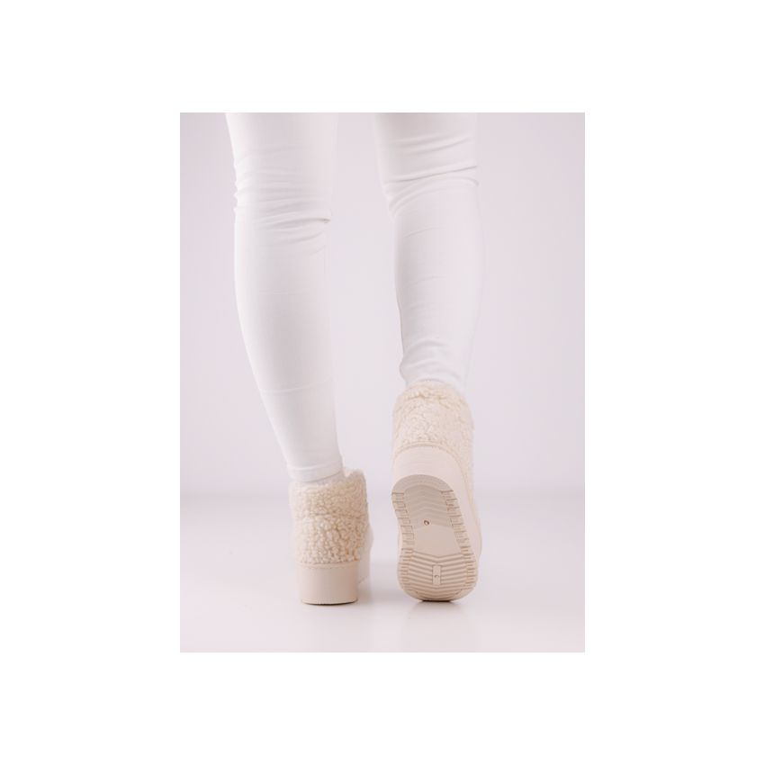 Yolera - Lina bézs női bokacsizma