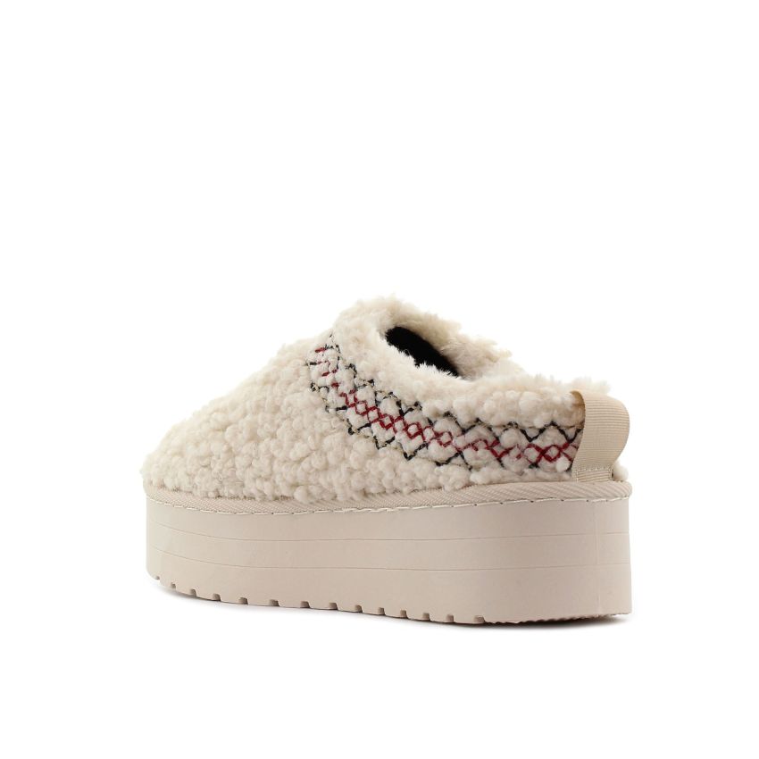 Yolera - Platform bézs női papucs