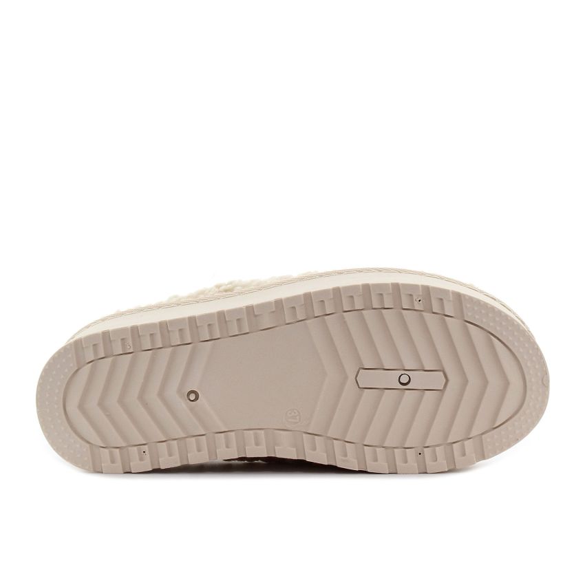 Yolera - Platform bézs női papucs