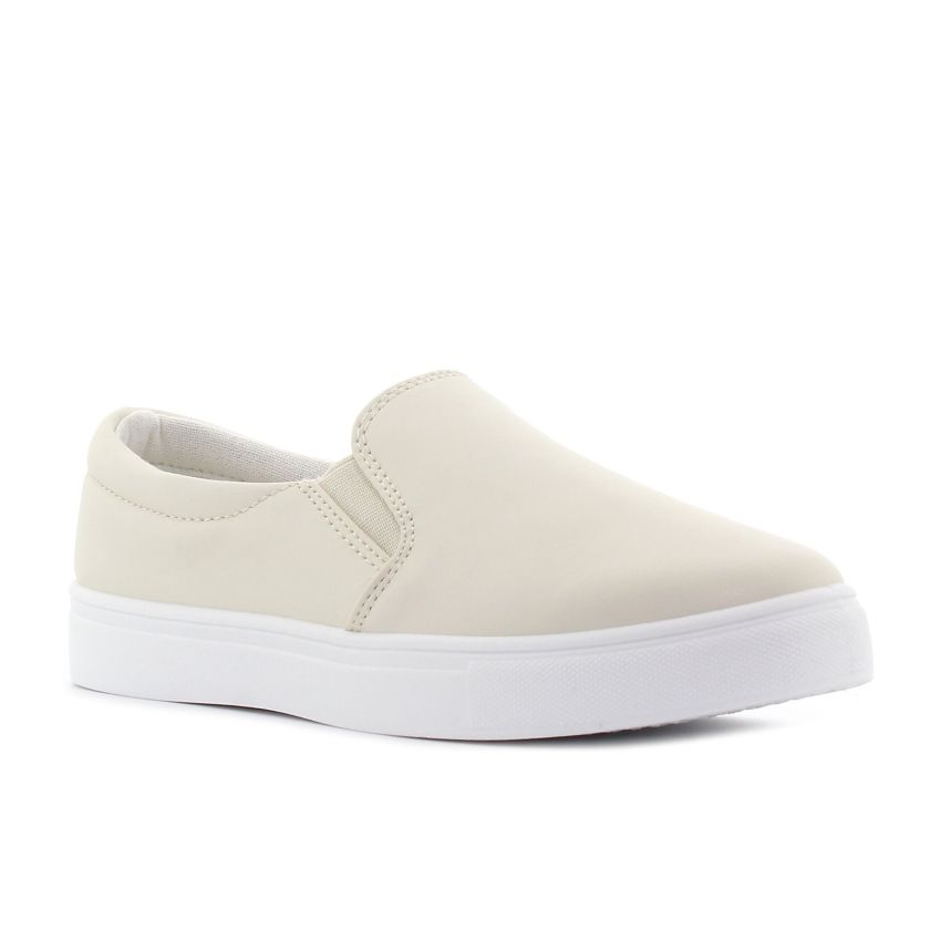 Yolera - Audrey bézs női belebújós cipő