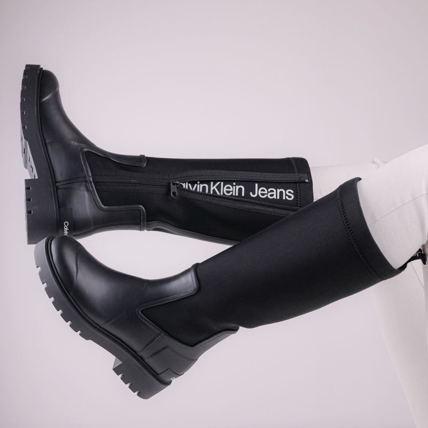 Calvin Klein High Rainboot fekete női csizma