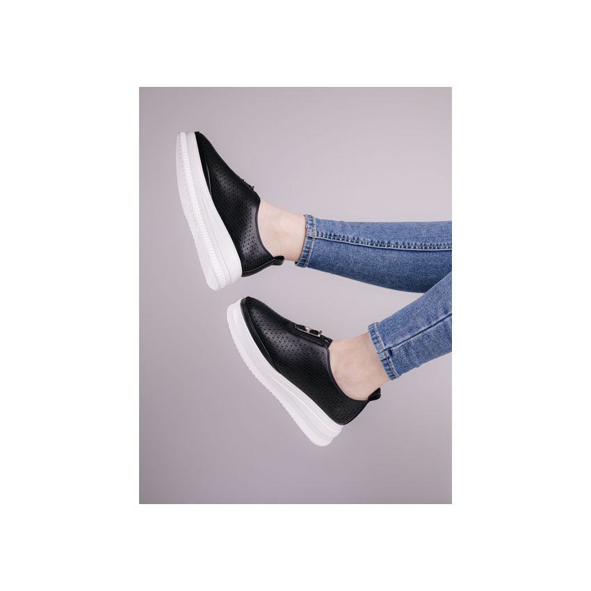 Yolera - Neagley fekete bebújós női cipő