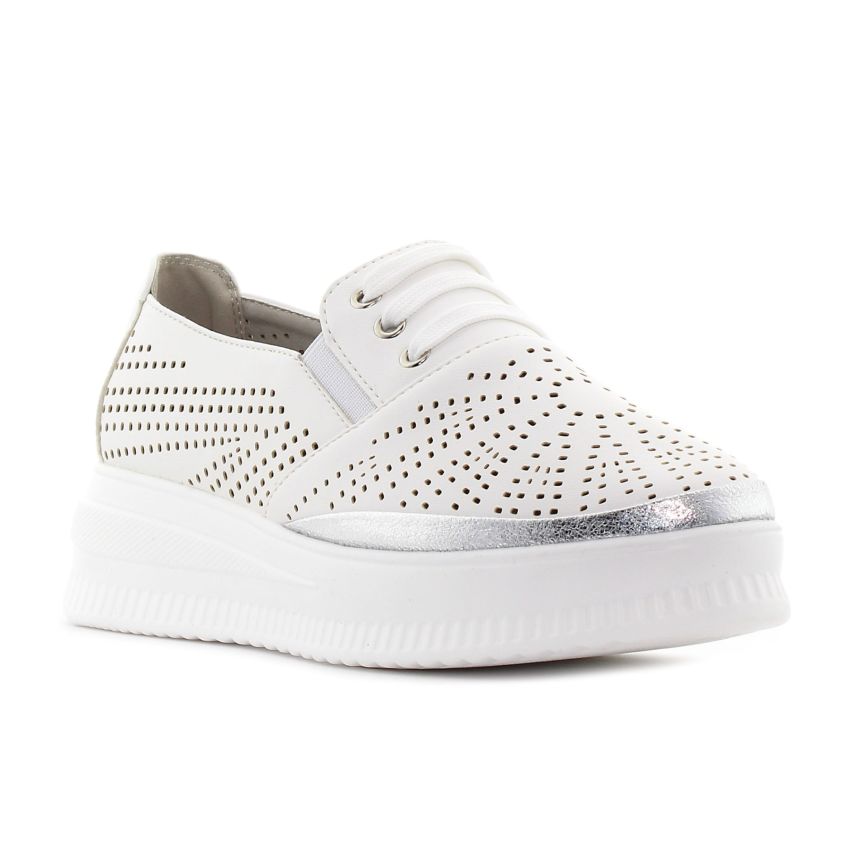 Yolera - Renny fehér női bebújós cipő