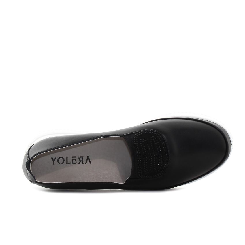 Yolera - Chiara fekete női bebújós cipő