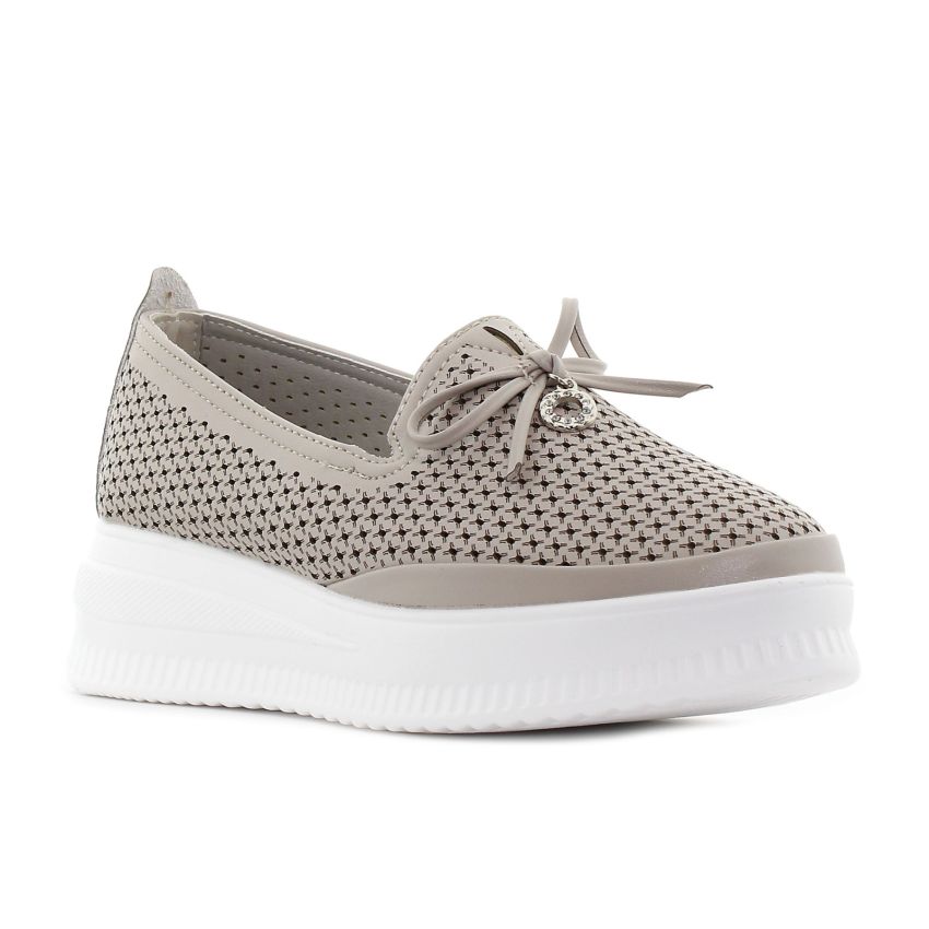 Yolera - Bea bézs női bebújós cipő