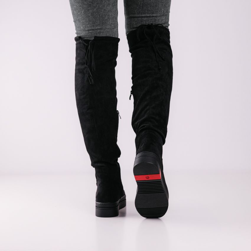 Yolera - Enes fekete női magasszárú csizma