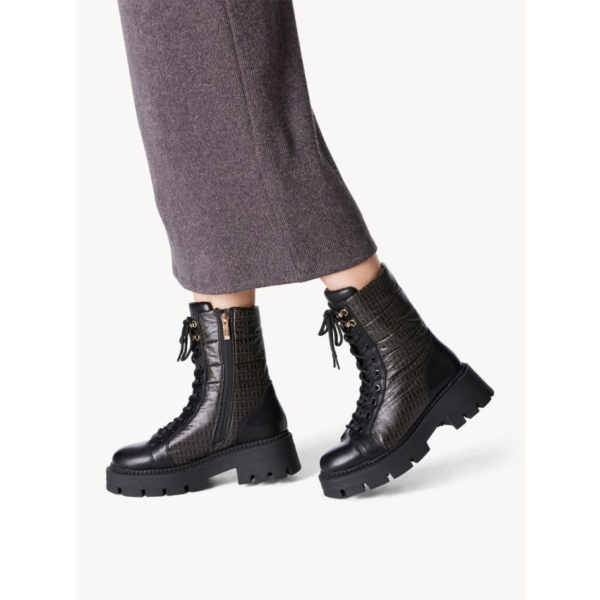 Tamaris fekete női bakancs