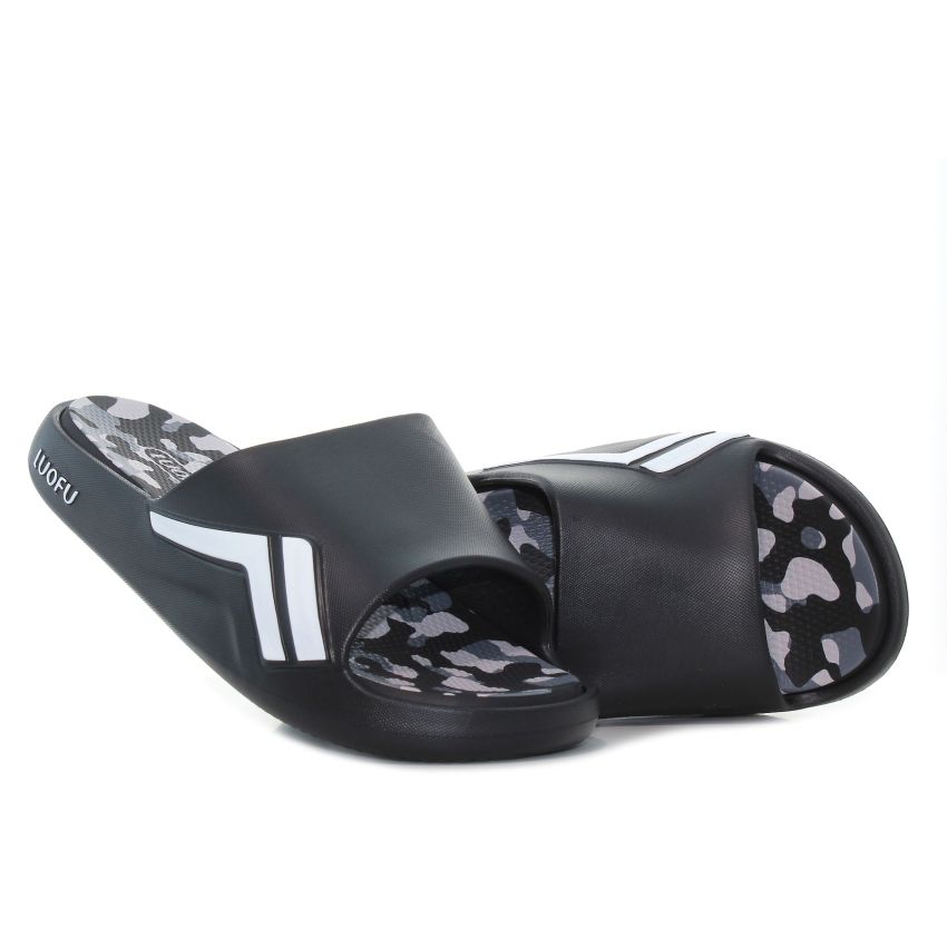 Luofu - Camouflage fekete férfi papucs