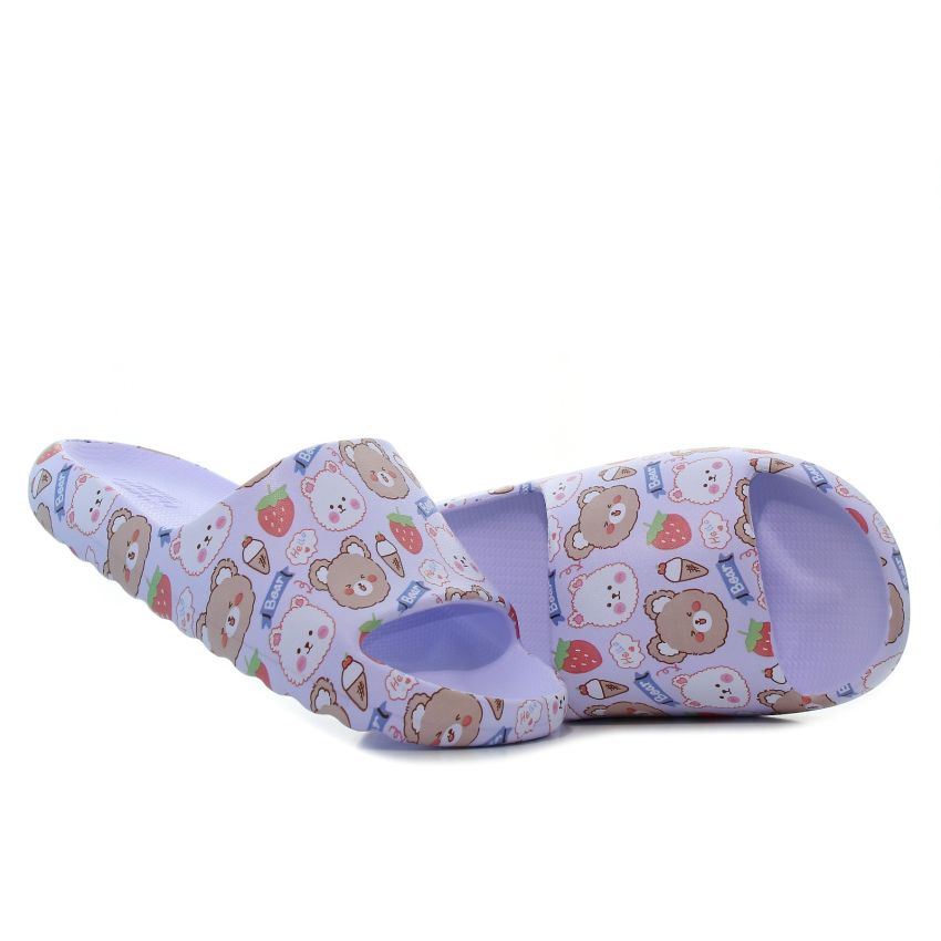 Luofu Candy Bear lila gyerek papucs