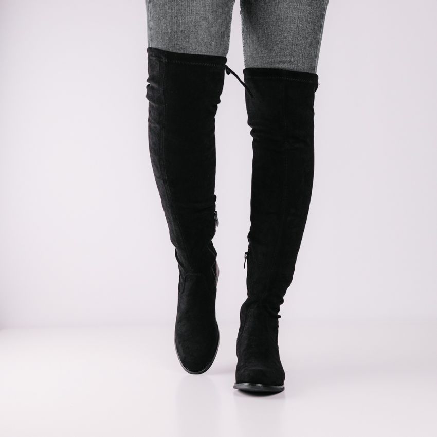 Yolera - Fox fekete női magasszárú csizma