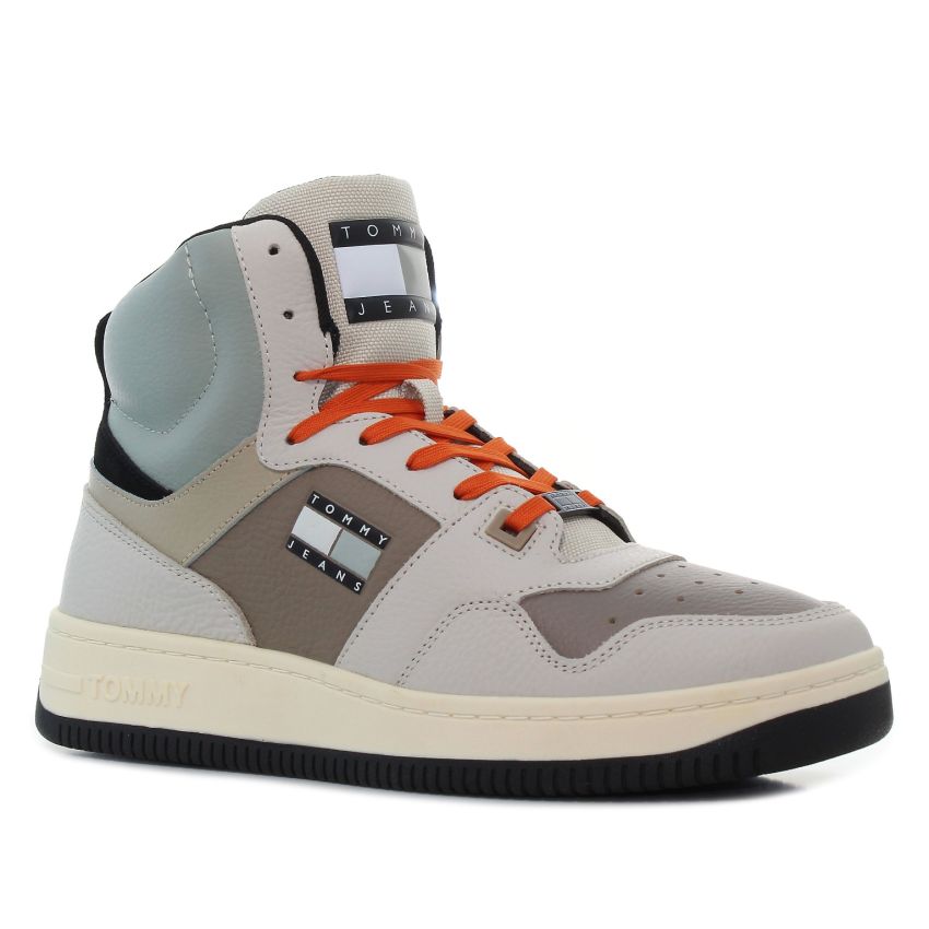 Tommy Hilfiger TJM Basket Mid Leather bézs férfi cipő