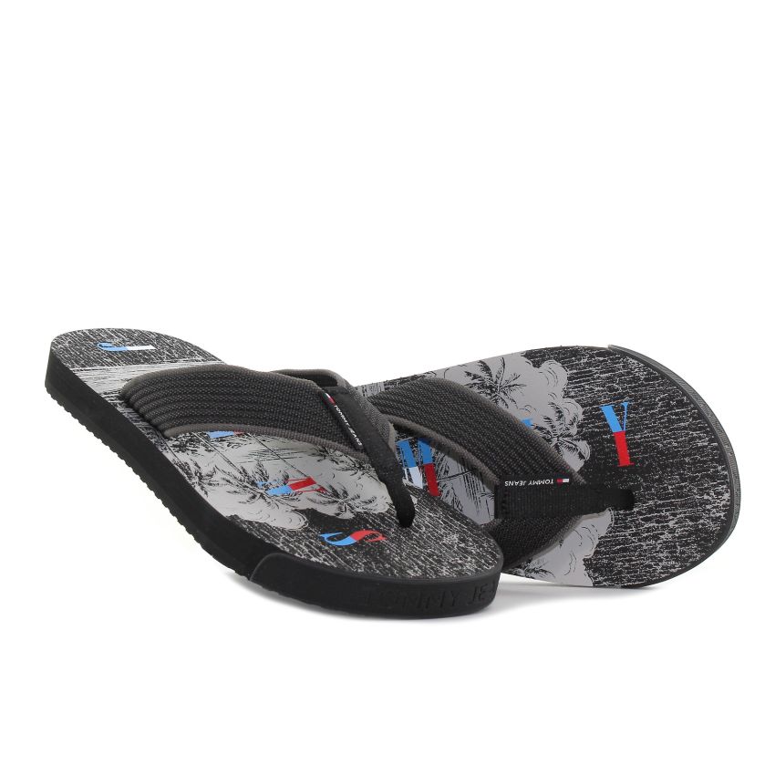 Tommy Hilfiger TJM Elevated Beach fekete férfi papucs