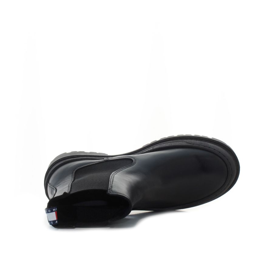 Tommy Hilfiger TJW Chelsea Foxing fekete női bokacsizma