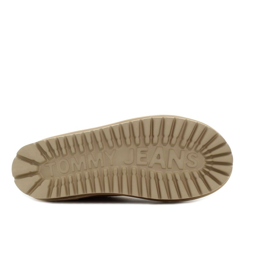 Tommy Hilfiger TJW Suede Flatform bézs bélelt női bokacsizma