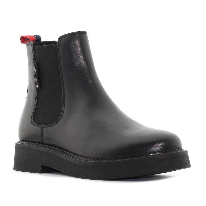 Tommy Hilfiger TJW Chelsea Flatform fekete női bokacsizma