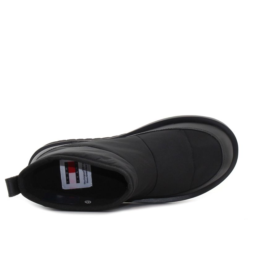 Tommy Hilfiger TJW Nylon Flatform fekete női bokacsizma