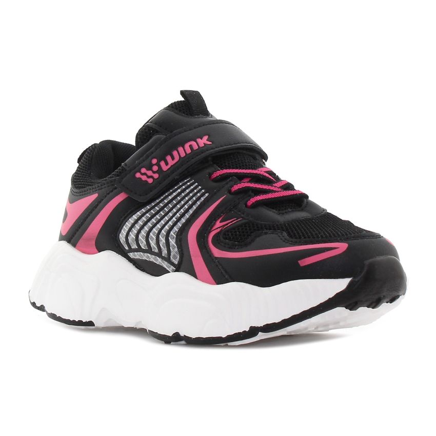 Wink - Qupp fekete-magenta gyerek cipő