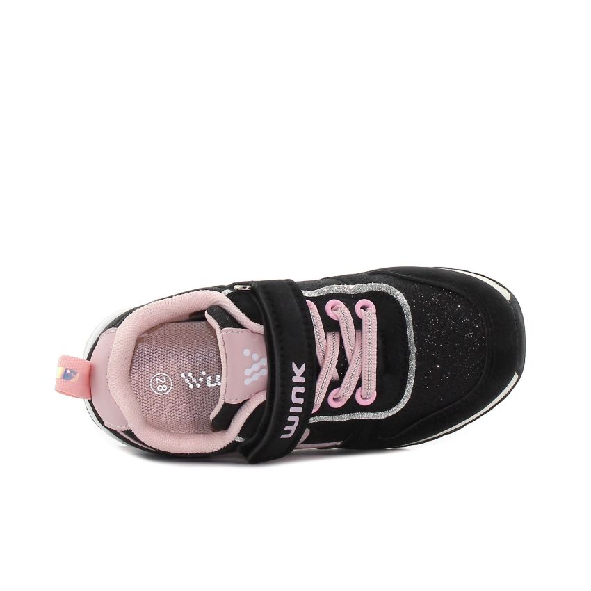 Wink - Jass fekete-rózsaszín gyerek cipő