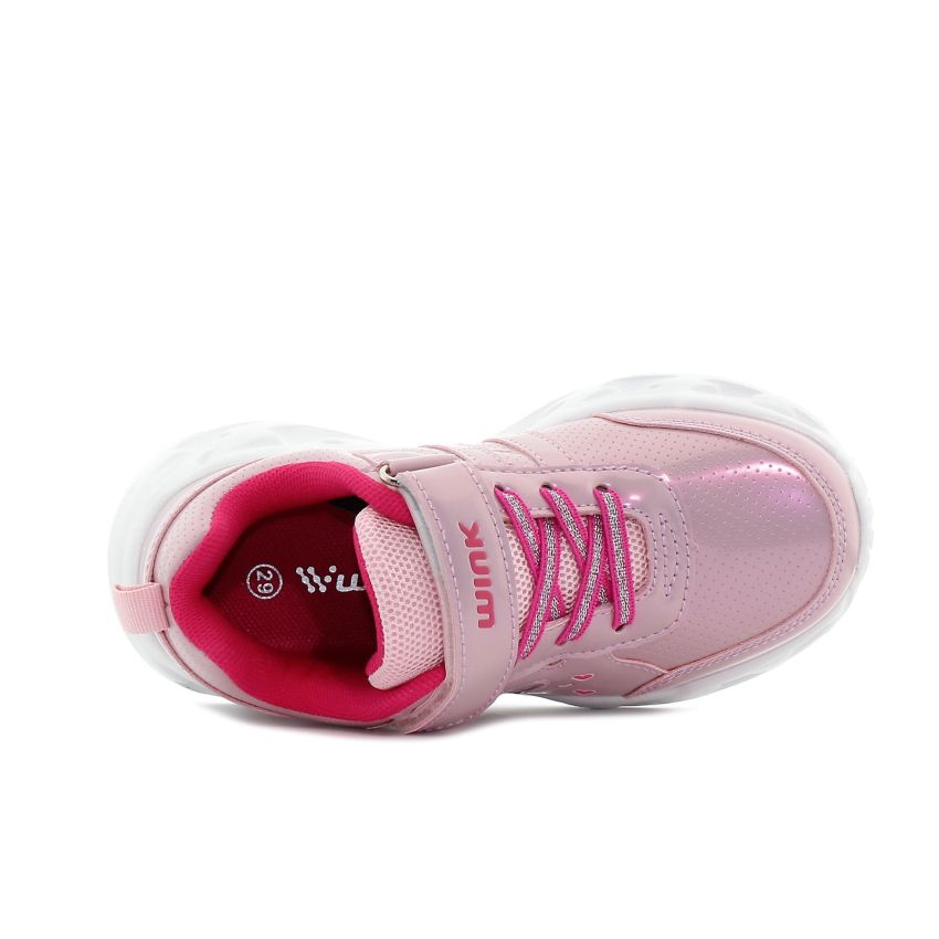 Wink - Xide rózsaszín villogó baba cipő