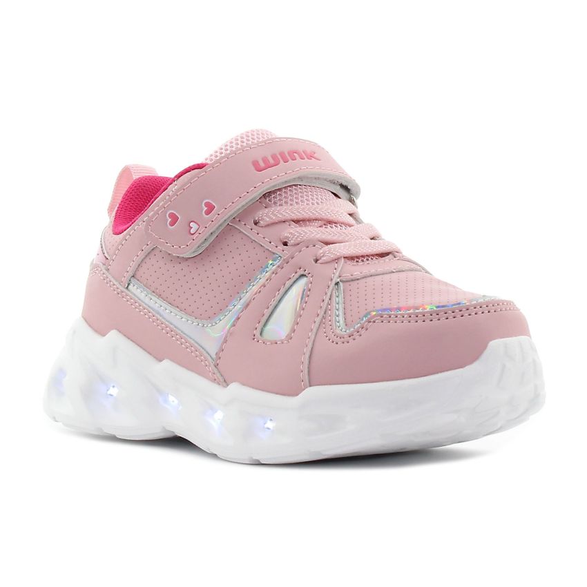 Wink - Lirn rózsaszín villogó baba cipő