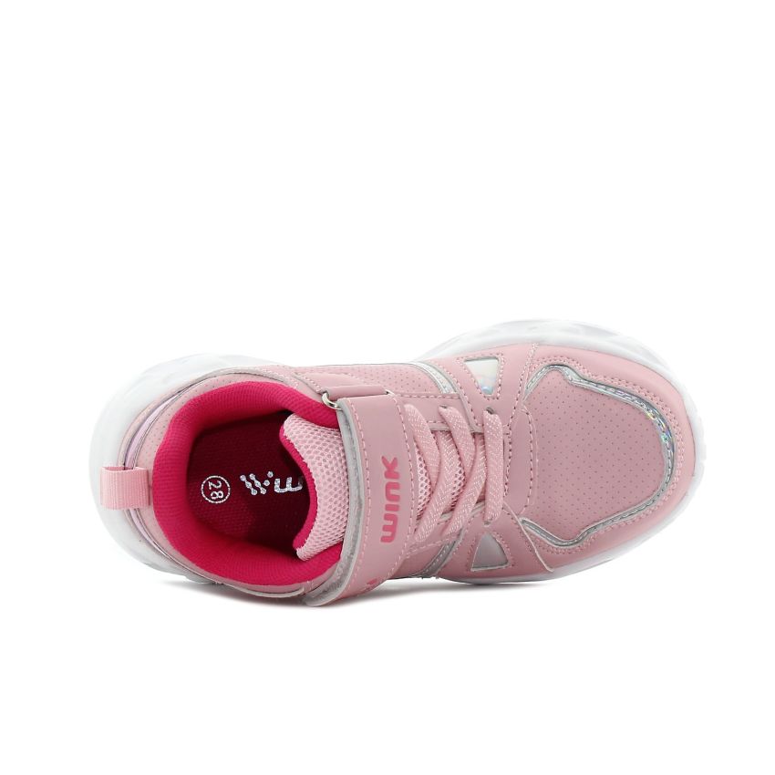 Wink - Lirn rózsaszín villogó baba cipő