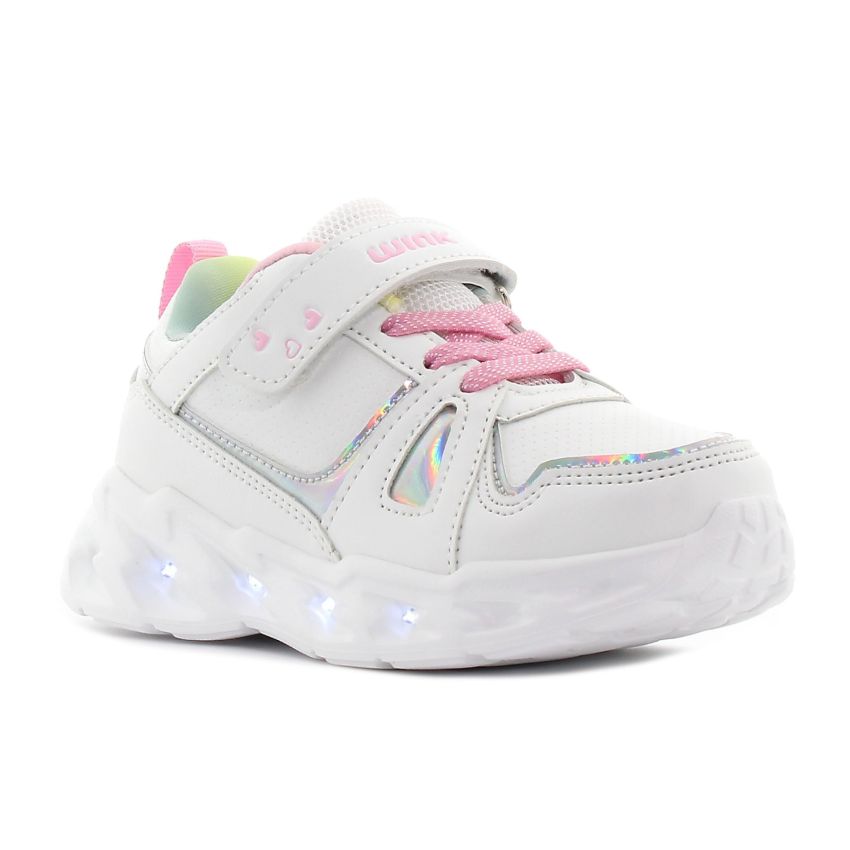 Wink - Lirn fehér villogó baba cipő