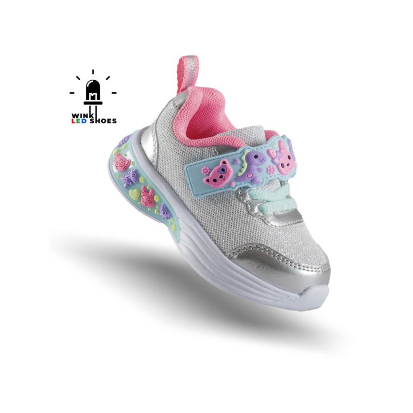 Wink - Paleo Mini villogó ezüst baba cipő