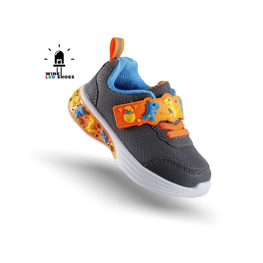 Wink - Paleo Mini villogó sötétszürke baba cipő