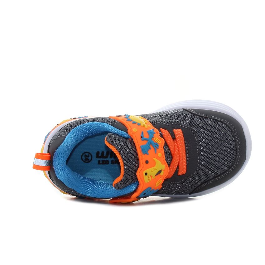 Wink - Paleo Mini villogó sötétszürke baba cipő