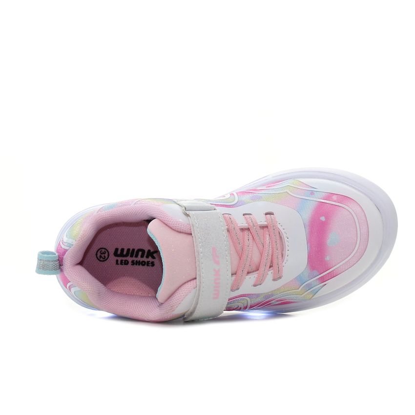 Wink - Regina Lux villogó fehér gyerek cipő