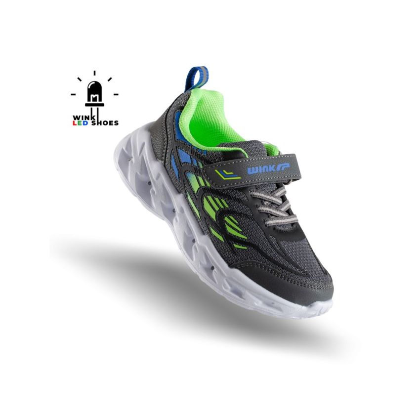 Wink - AgiliX villogó sötétszürke gyerek cipő