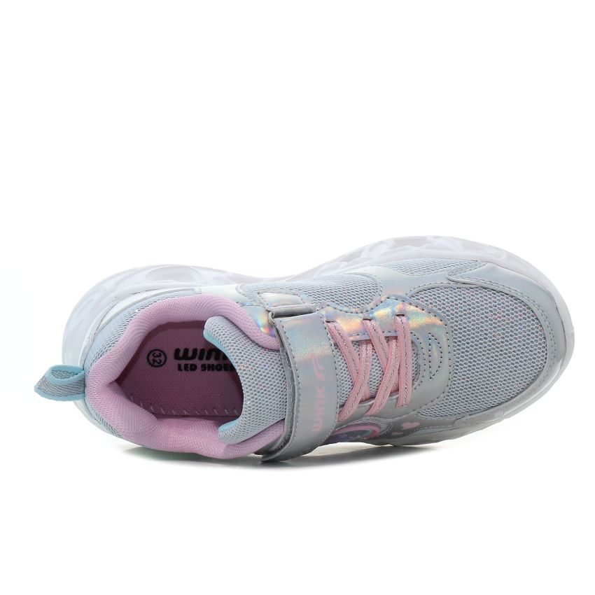 Wink - Regina Shine villogó ezüst gyerek cipő