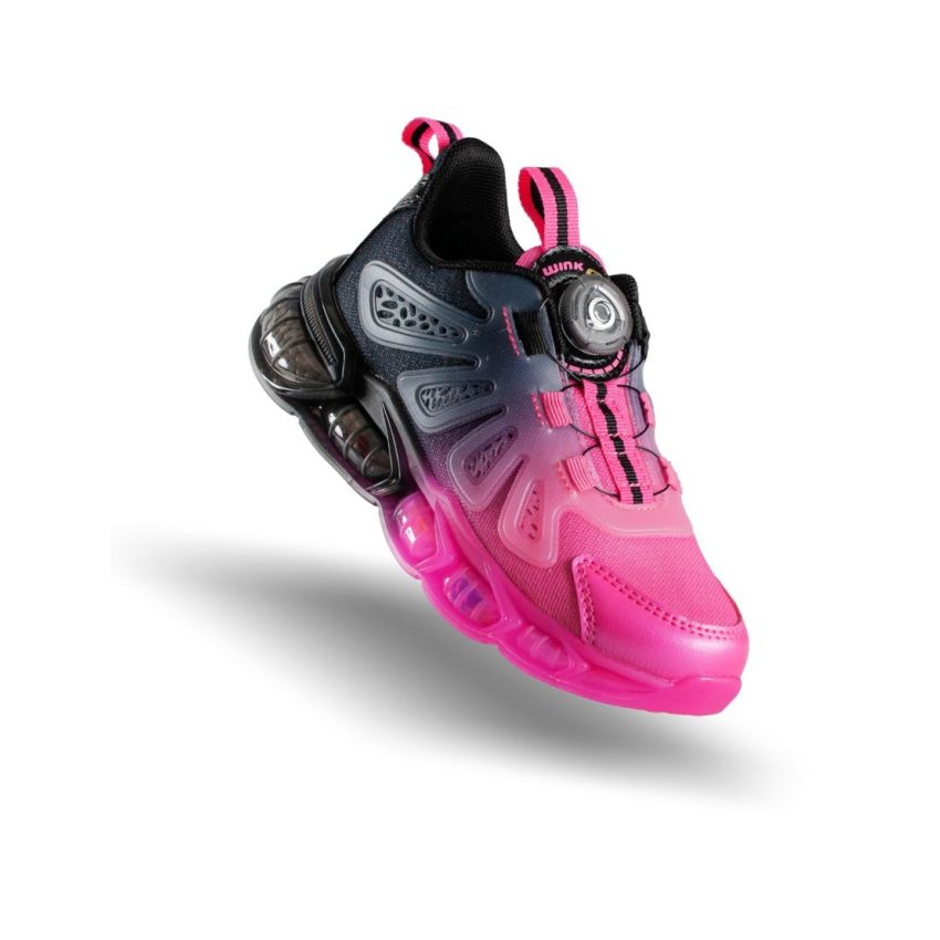 Wink - Kalleida fekete-pink tárcsás gyerek cipő