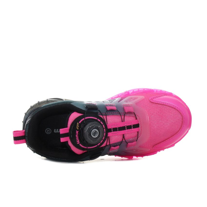 Wink - Kalleida fekete-pink tárcsás gyerek cipő
