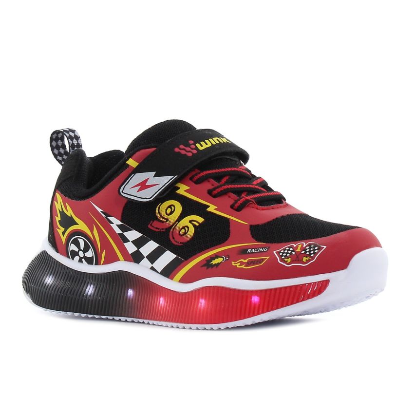 Wink - Rheda villogó piros gyerek cipő