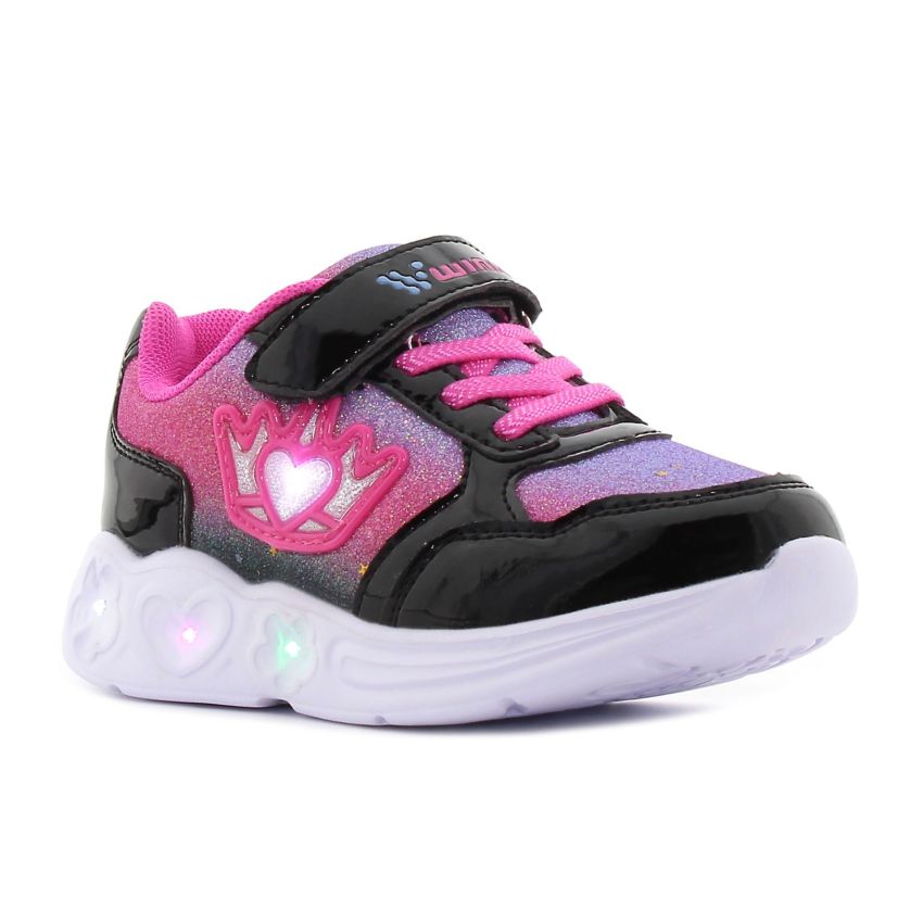 Wink - Regina villogó fekete baba cipő