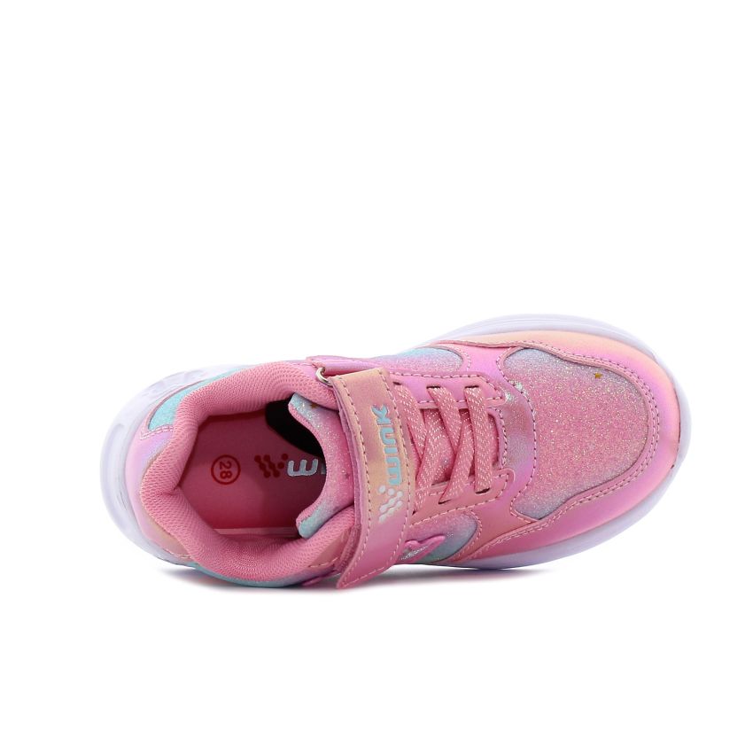 Wink - Regina villogó rózsaszín baba cipő