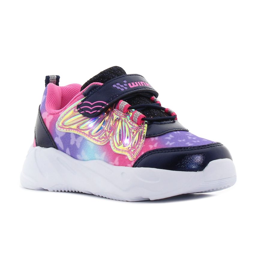 Wink - Pyrgus fekete-magenta villogó baba cipő