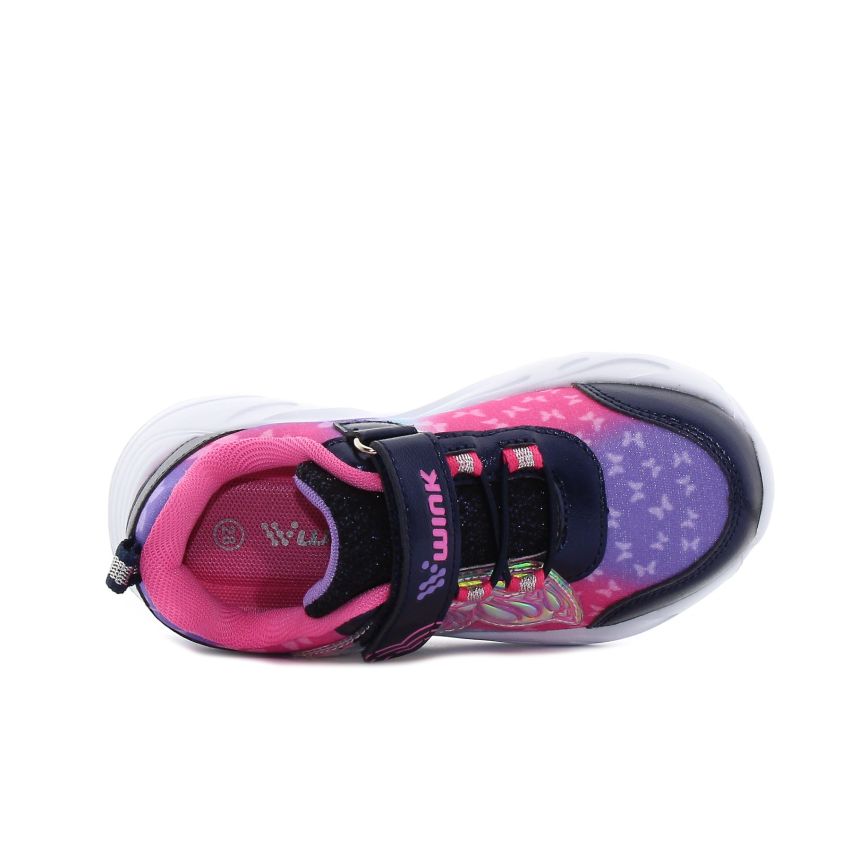 Wink - Pyrgus fekete-magenta villogó gyerek cipő