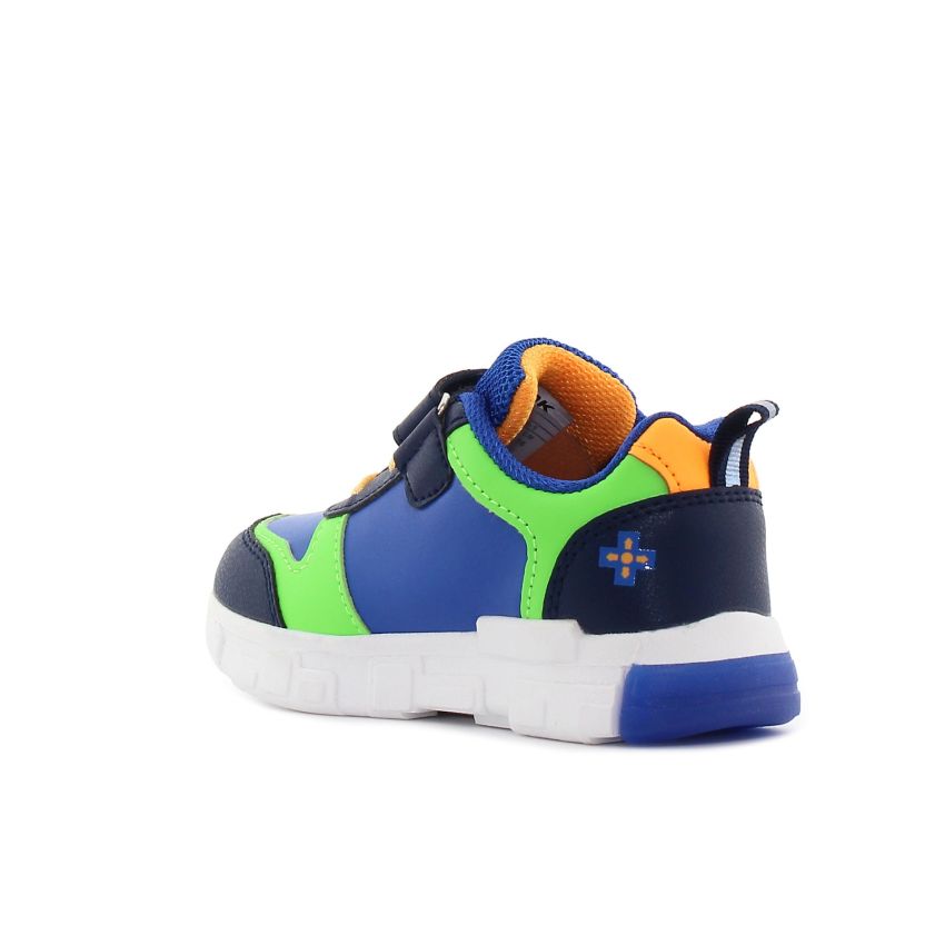 Wink - Ris királykék-zöld villogó baba cipő