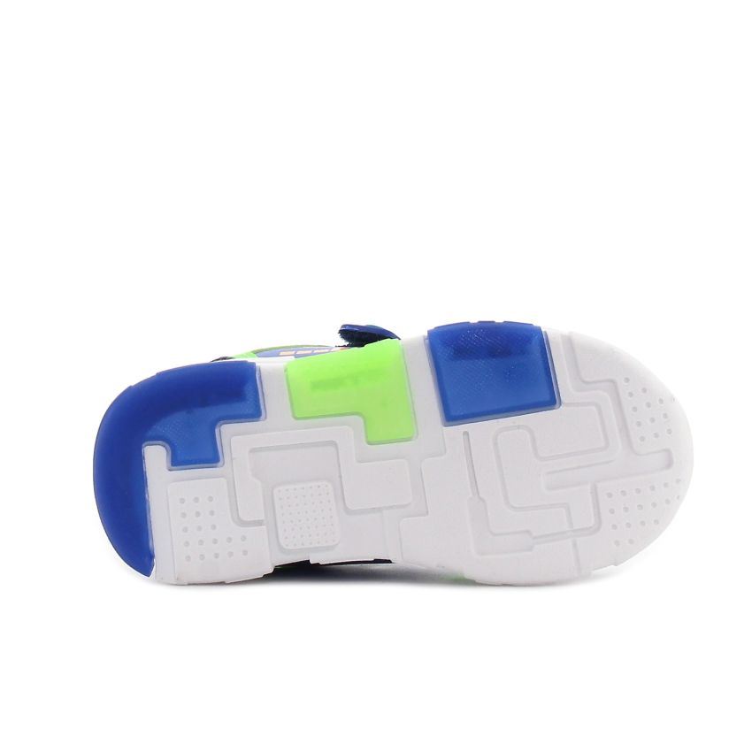 Wink - Ris királykék-zöld villogó baba cipő