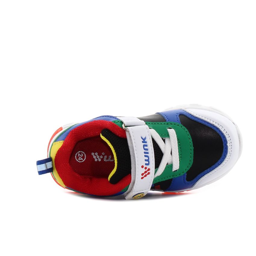 Wink - Ris fekete-zöld villogó baba cipő