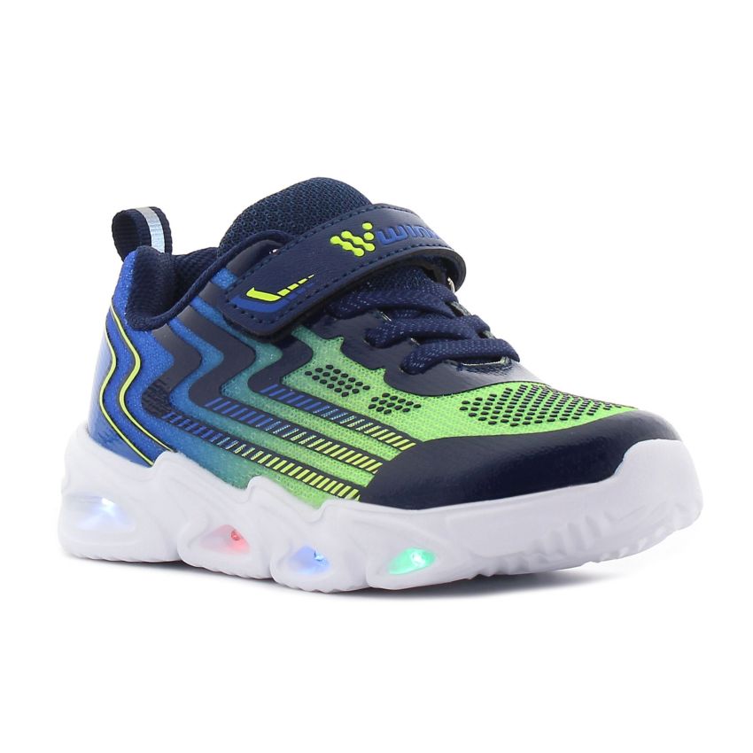 Wink - Dexap sötétkék-zöld villogó gyerek cipő