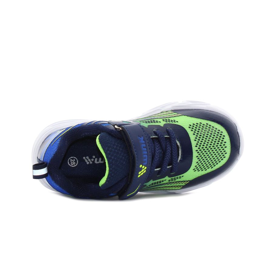 Wink - Dexap sötétkék-zöld villogó gyerek cipő