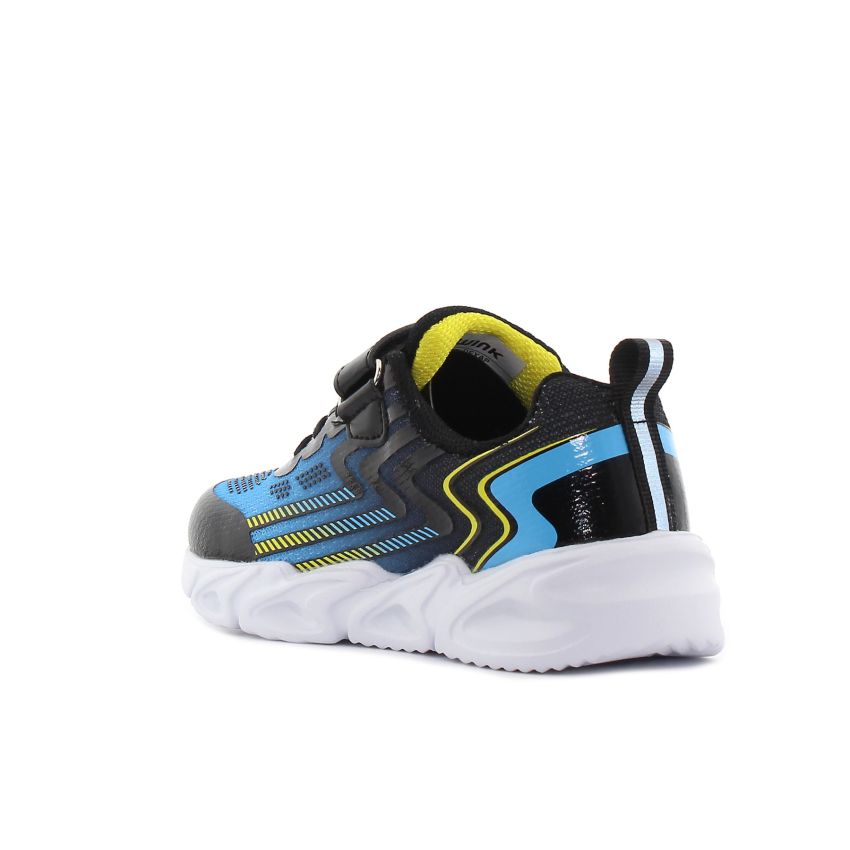 Wink - Dexap fekete-világoskék villogó baba cipő