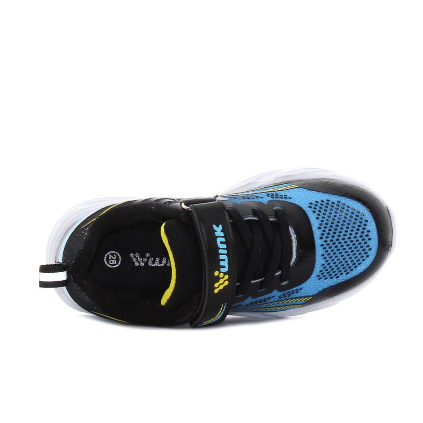 Wink - Dexap fekete-világoskék villogó gyerek cipő