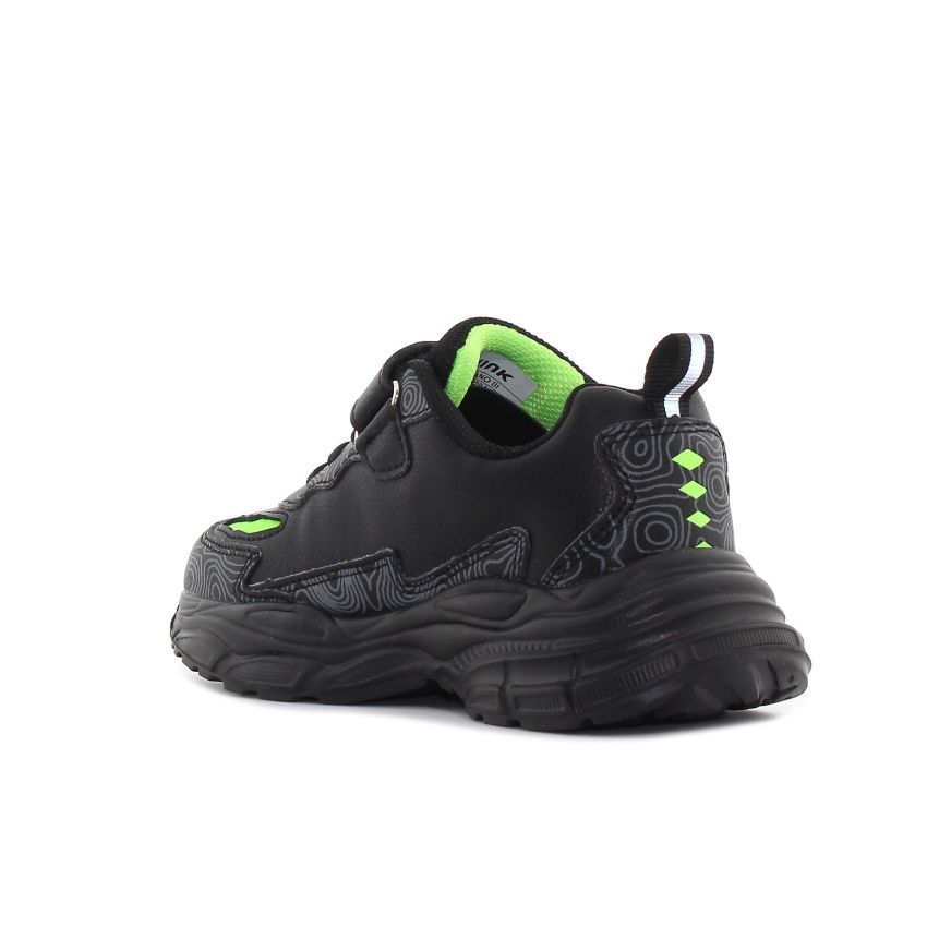 Wink - Dano III fekete-lime villogó gyerek cipő