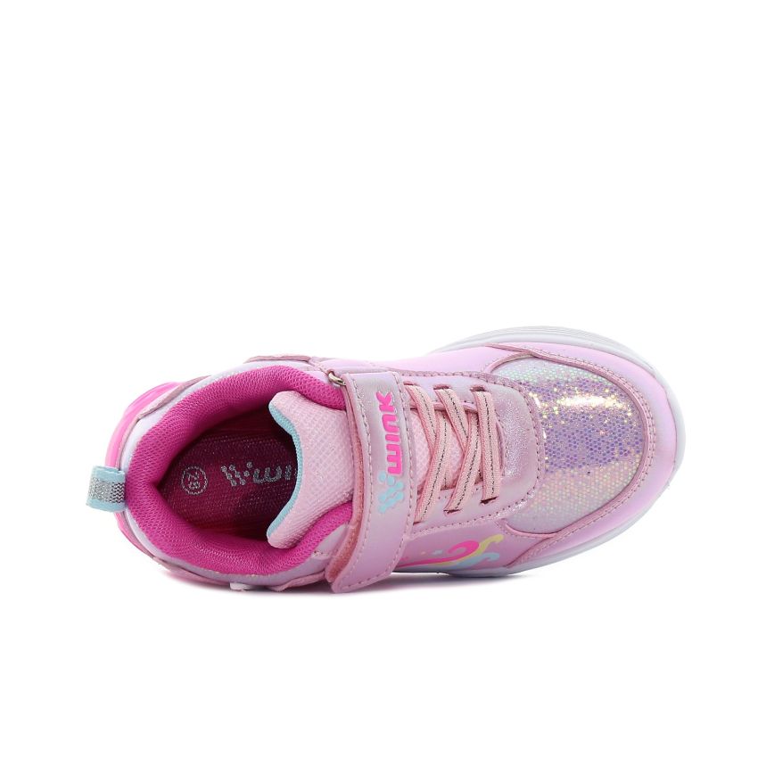 Wink - Strigill rózsaszín-magenta villogó baba cipő